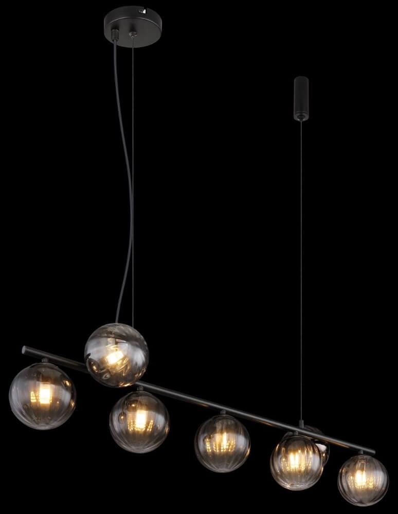 7-light pendant lamp Dallerta smoke glass Globo 9007371452576