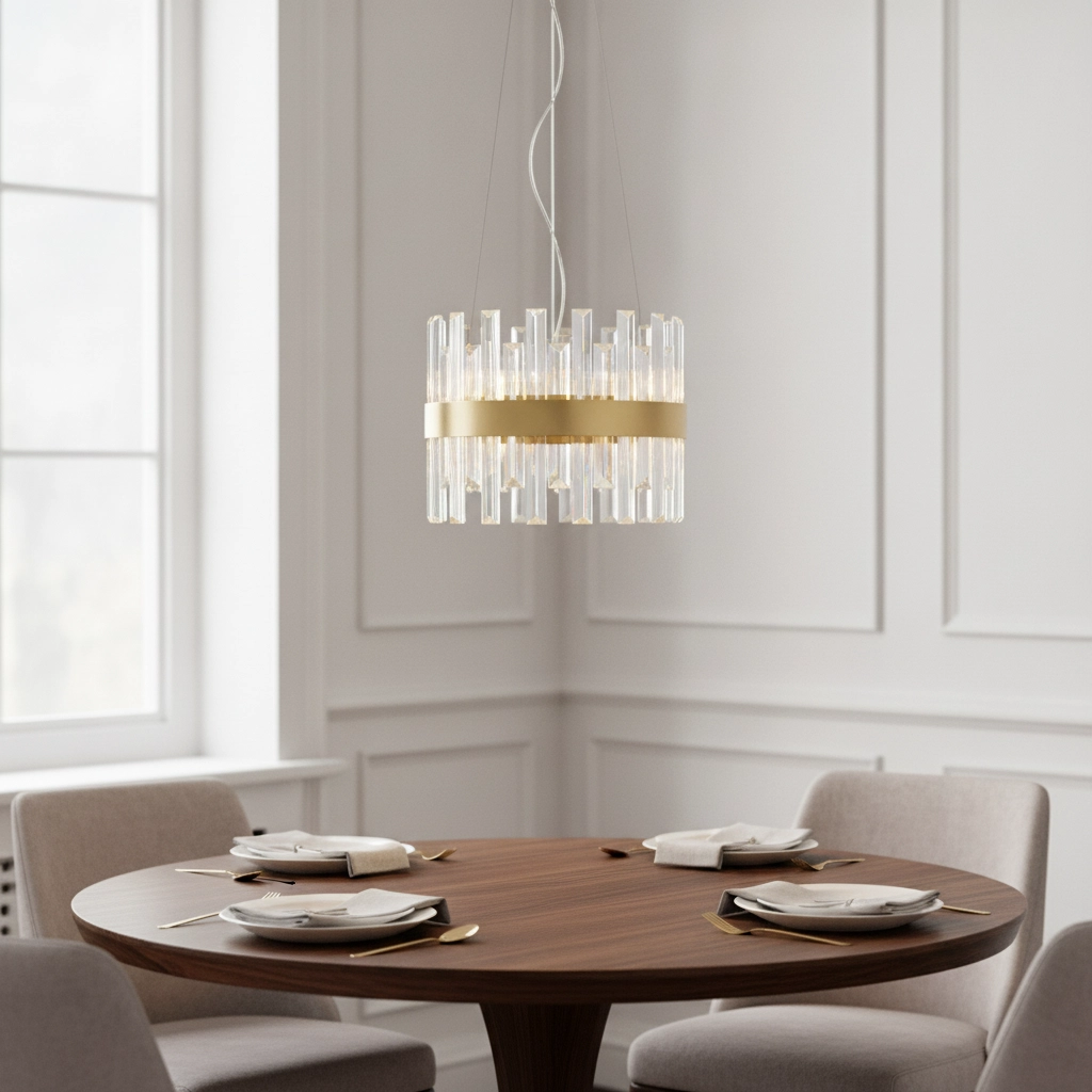 Golden pendant lamp Crown Ø 35cm