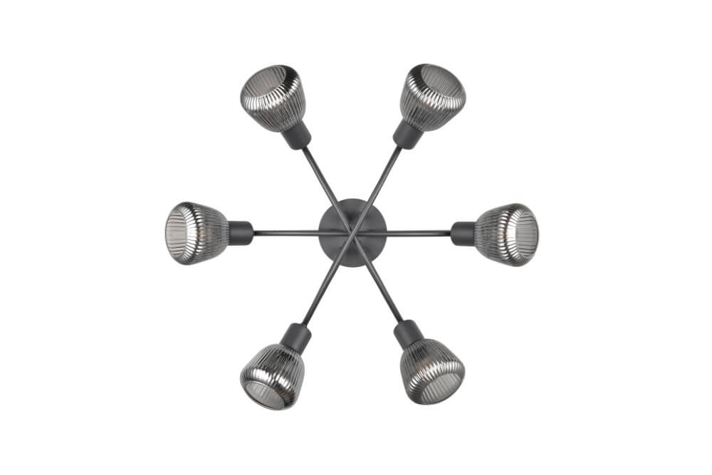 Ceiling lamp Tarifa with ribbed glass Trio 4017807615869