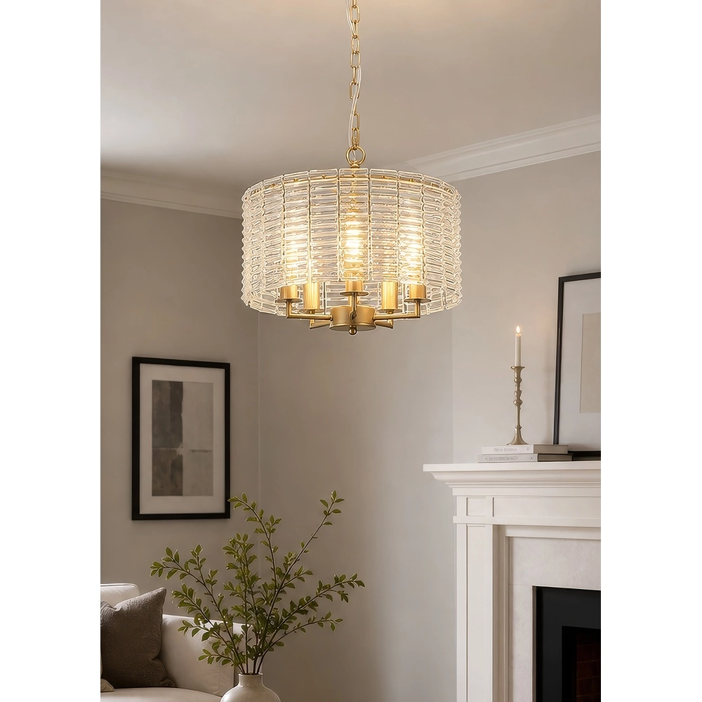 Classic pendant lamp Flute gold Ø 40cm