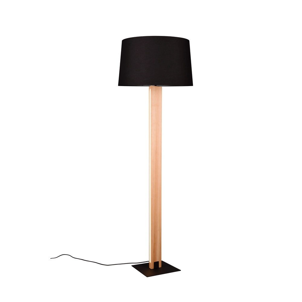 Floor lamp Rahul Design black with wood Trio 4017807600476