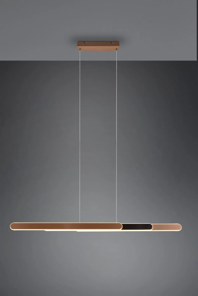 Hanging lamp Helios 130cm brown Trio 4017807577815