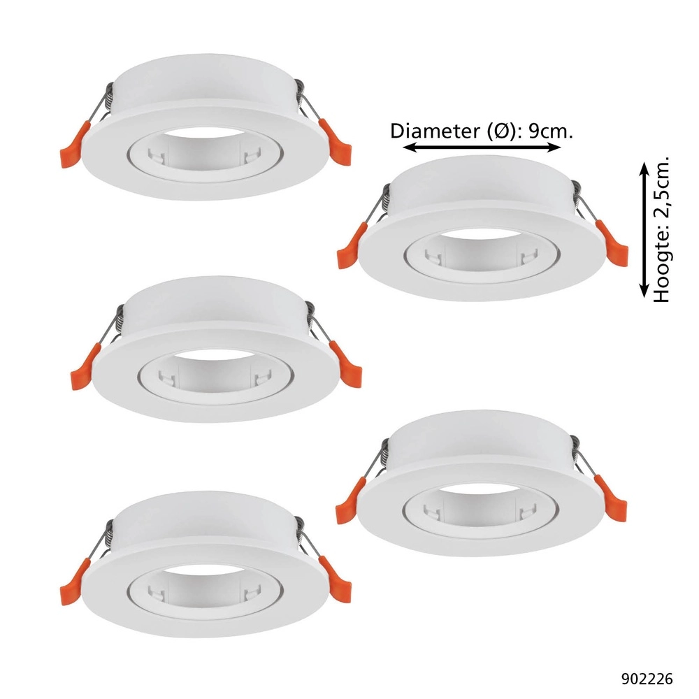 Set of 5 recessed spotlights Barranco white Ø 9cm Eglo 9008606359127