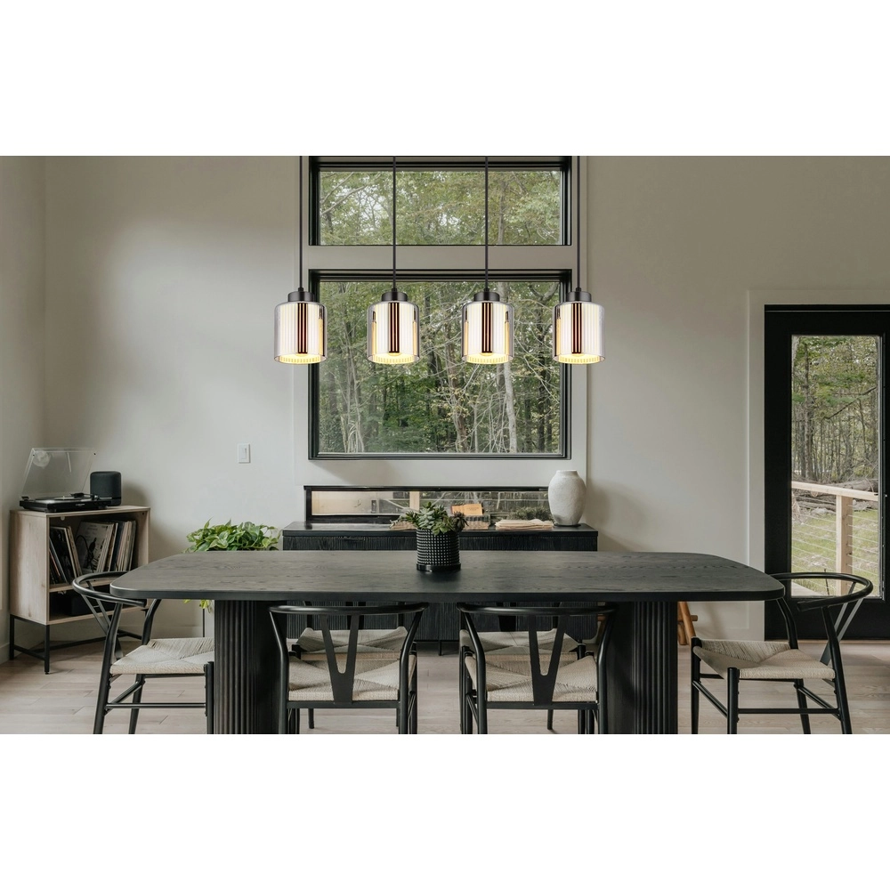 Design pendant lamp Felicia Gunmetal 4-lights Globo 9007371525966