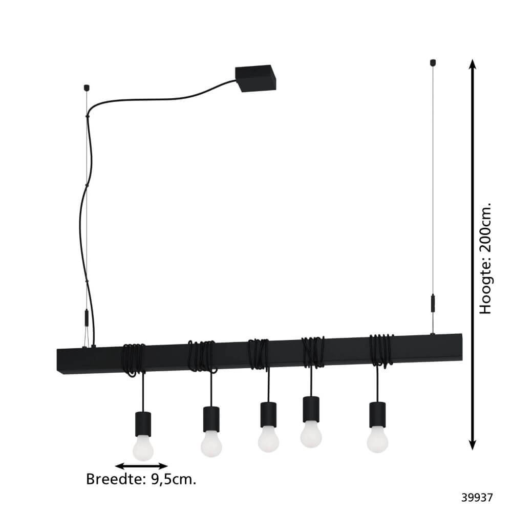 Black hanging lamp Townshend-B 5-light Stars of Light 9002759399375