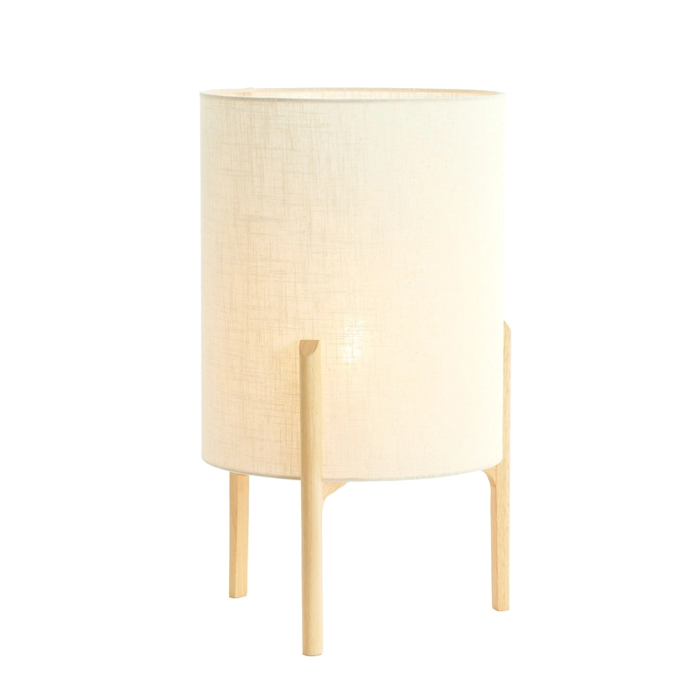 Table lamp Litto Ø 35cm - wood look with natural linen Light & Living 8717807792725