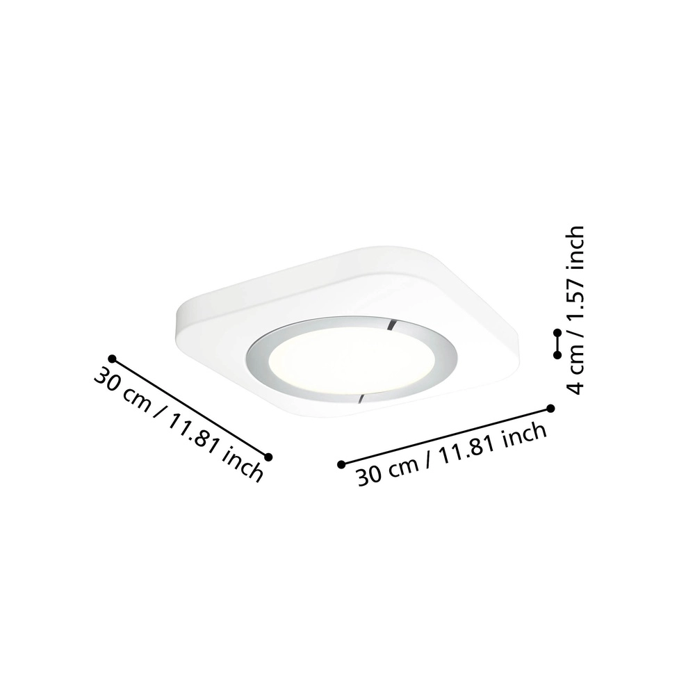 Ceiling lamp Puyo white and chrome Eglo 9002759963965