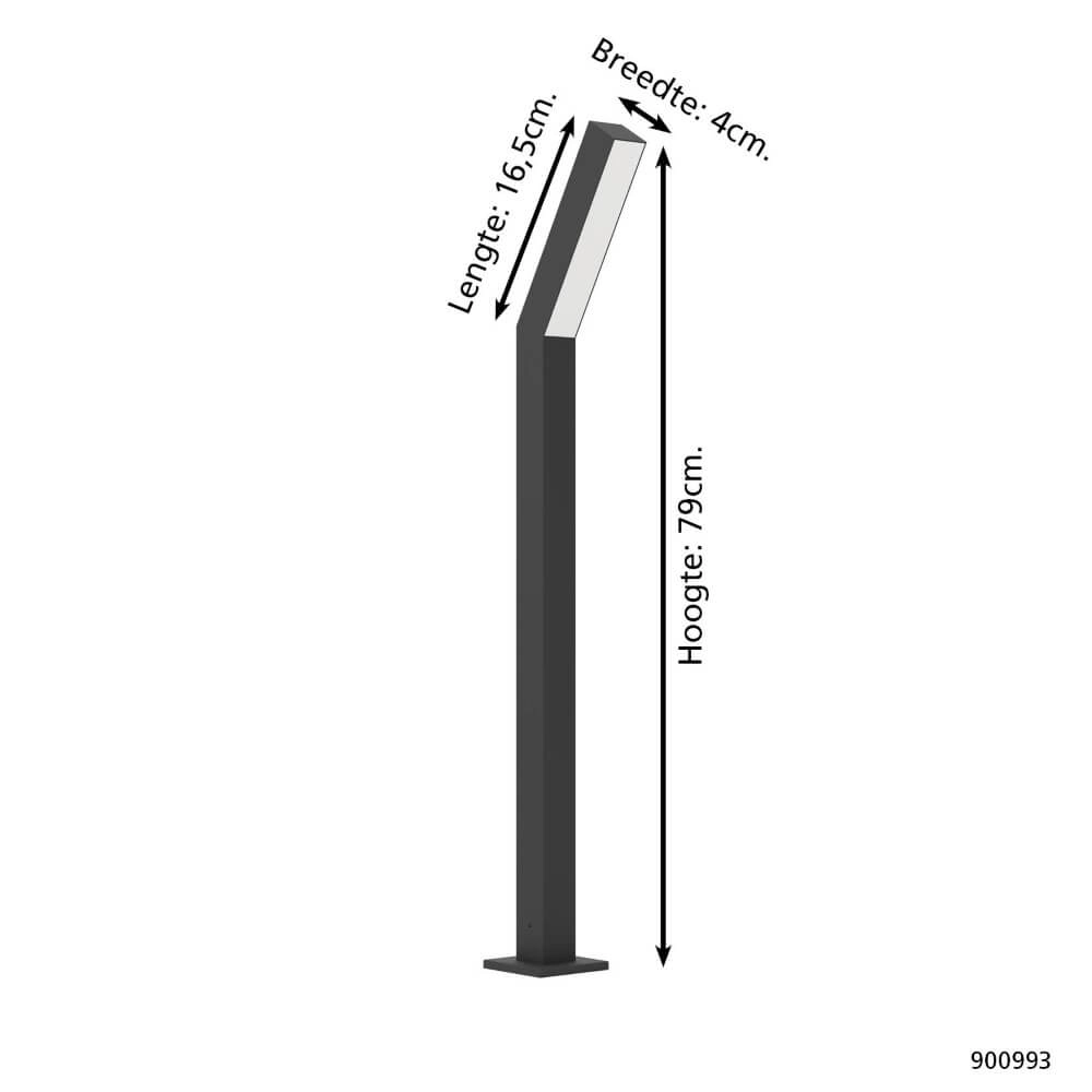 Design floor lamp Ugento black 79cm Eglo 9008606298198