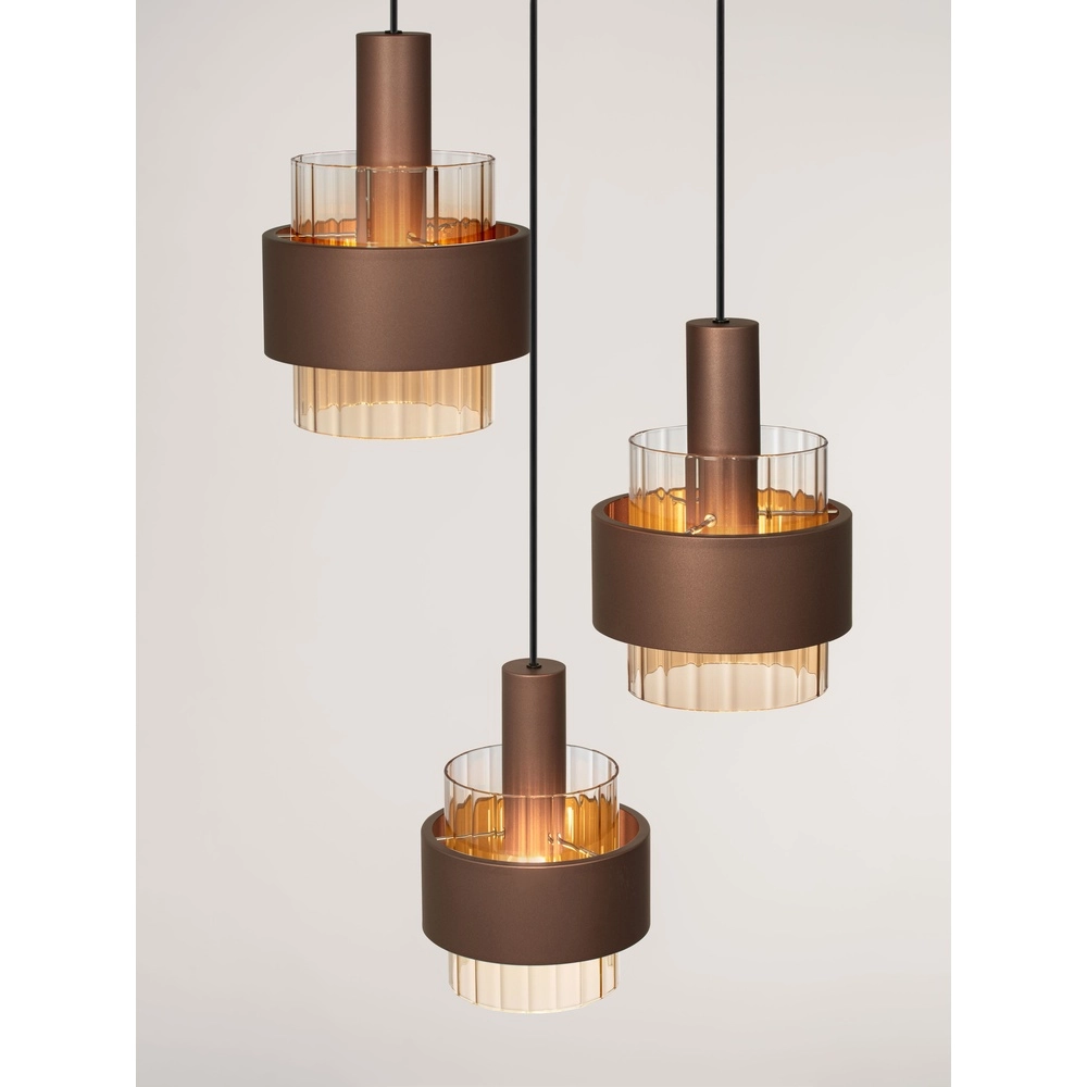 Modern pendant lamp Serena 3-light coffee brown Lyora 5212063501140