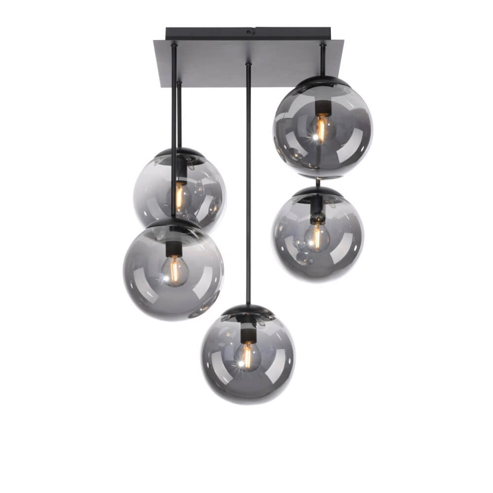 5-light ceiling lamp Big Widow black Just Light 4043689988371