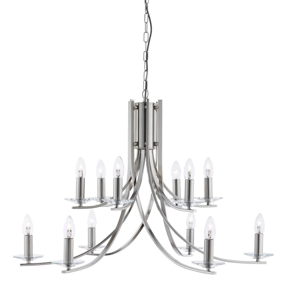 Chrome pendant lamp Ascona Ø 88cm