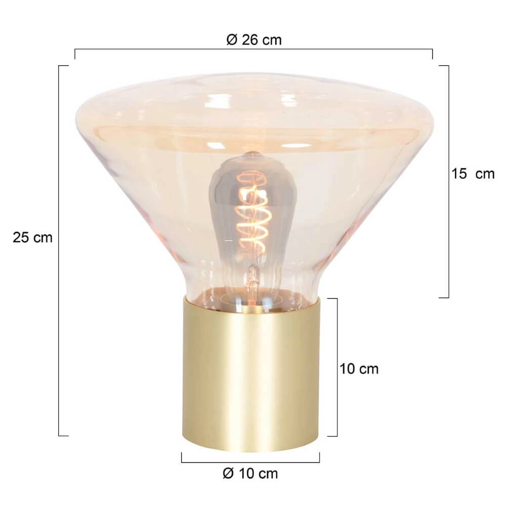 Table lamp Ambiance Gold with amber glass Steinhauer 8712746165067