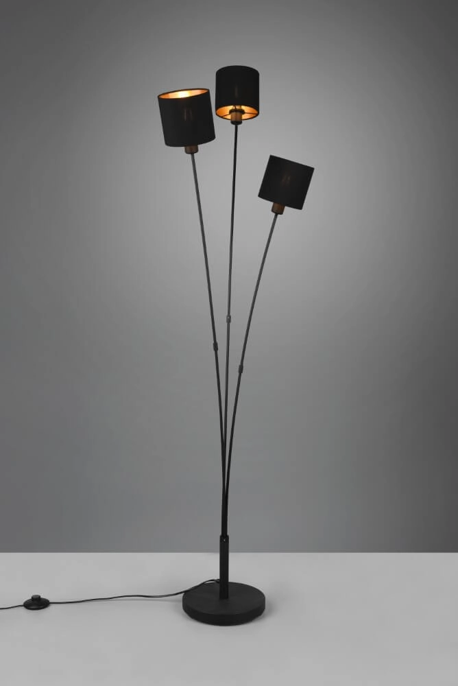Floor lamp Tommy 3-light black Trio 4017807507553