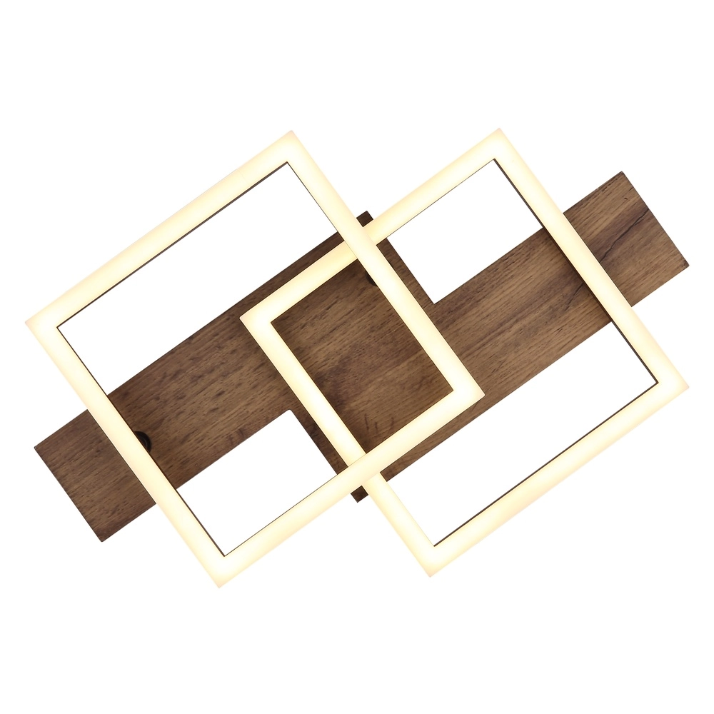Design ceiling lamp Jeffry black with wood 44cm Globo 9007371507597
