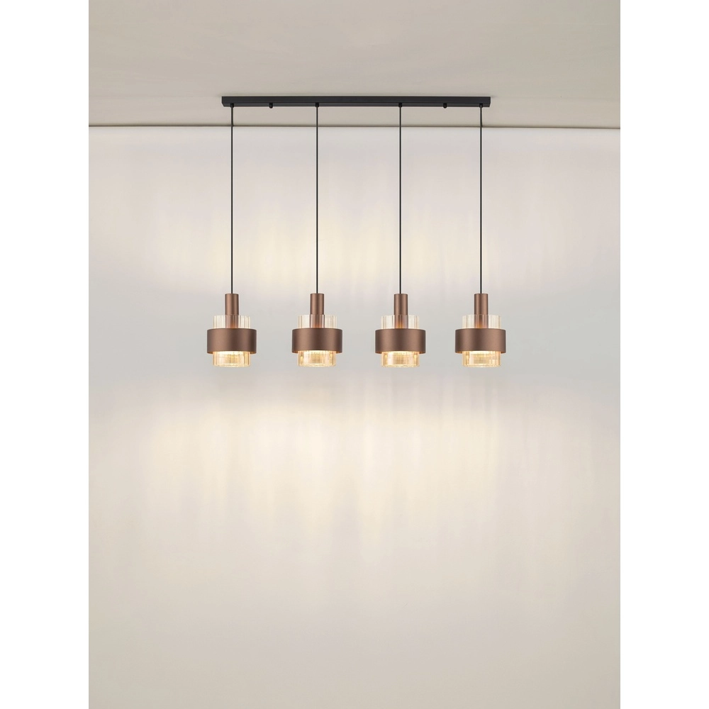 Modern pendant lamp Serena 4-light coffee brown Lyora 5212063501157