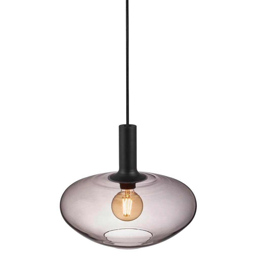 Glass pendant lamp Alton Ø 35cm smoke glass Nordlux 5701581488588
