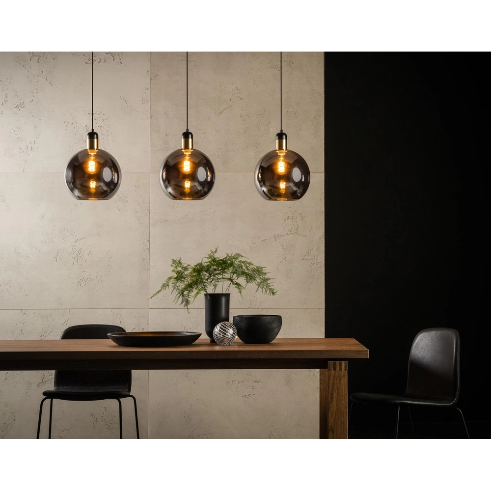 3-light pendant lamp Julius smoke glass Lucide 5411212343444