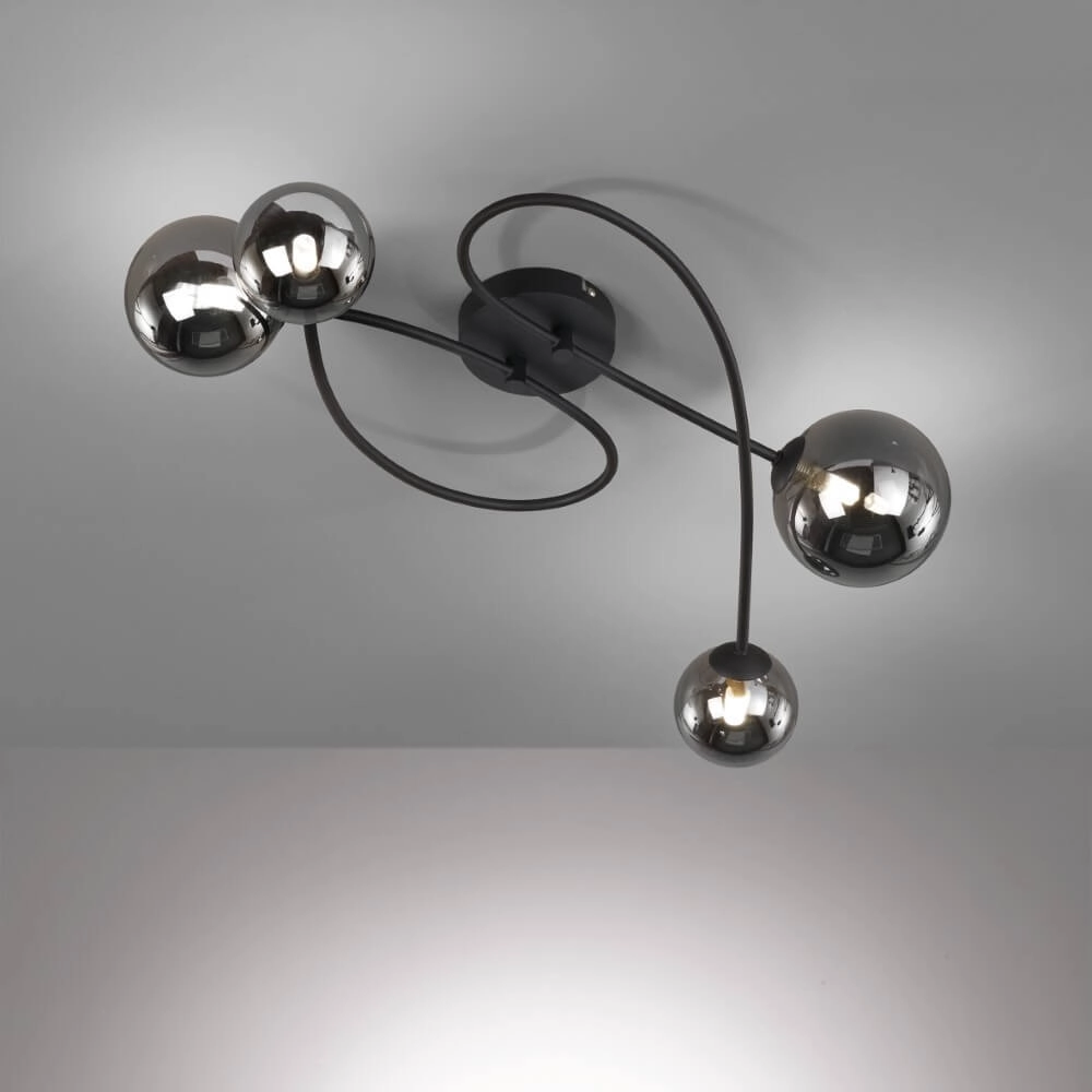 4-light ceiling lamp Bala black Fischer & Honsel 4003694214056
