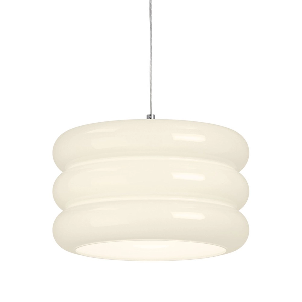 Design pendant lamp Tortora chrome with white Ø 30cm