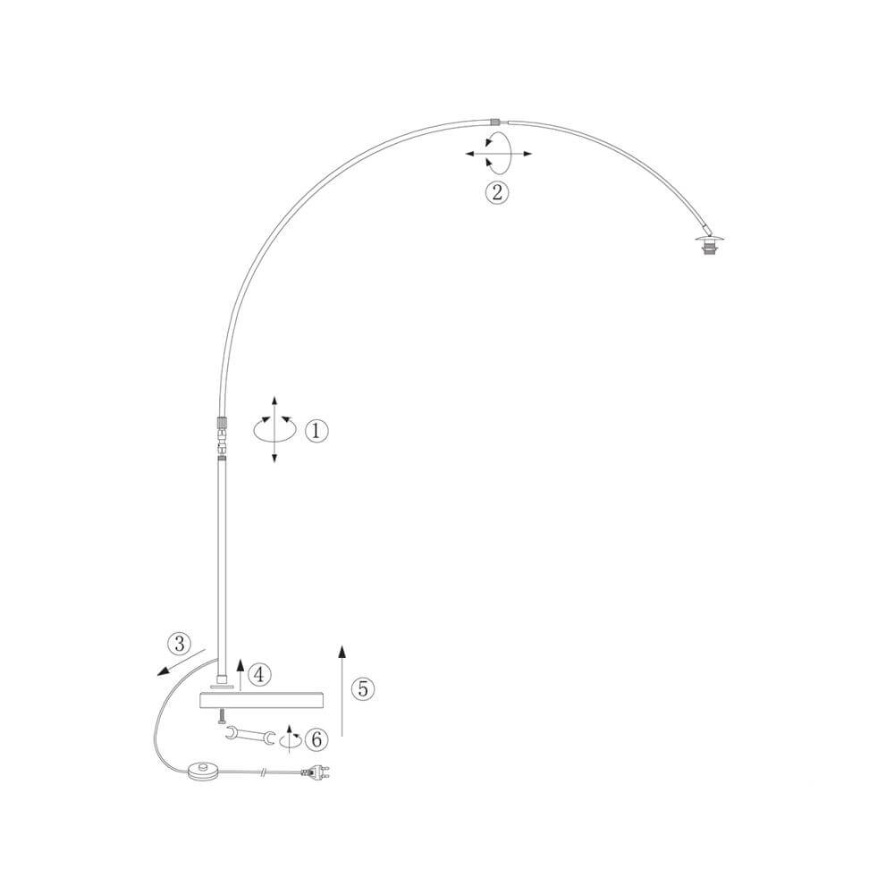 Arc lamp Sparkled Light white with straw shade Steinhauer 8712746172843