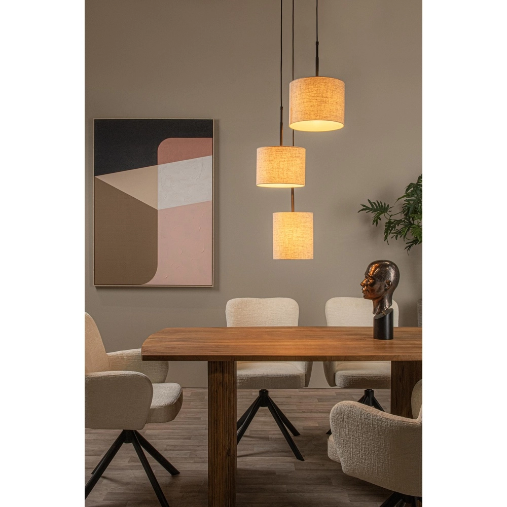 3-light pendant lamp Maya cream Lucide 5411212452597