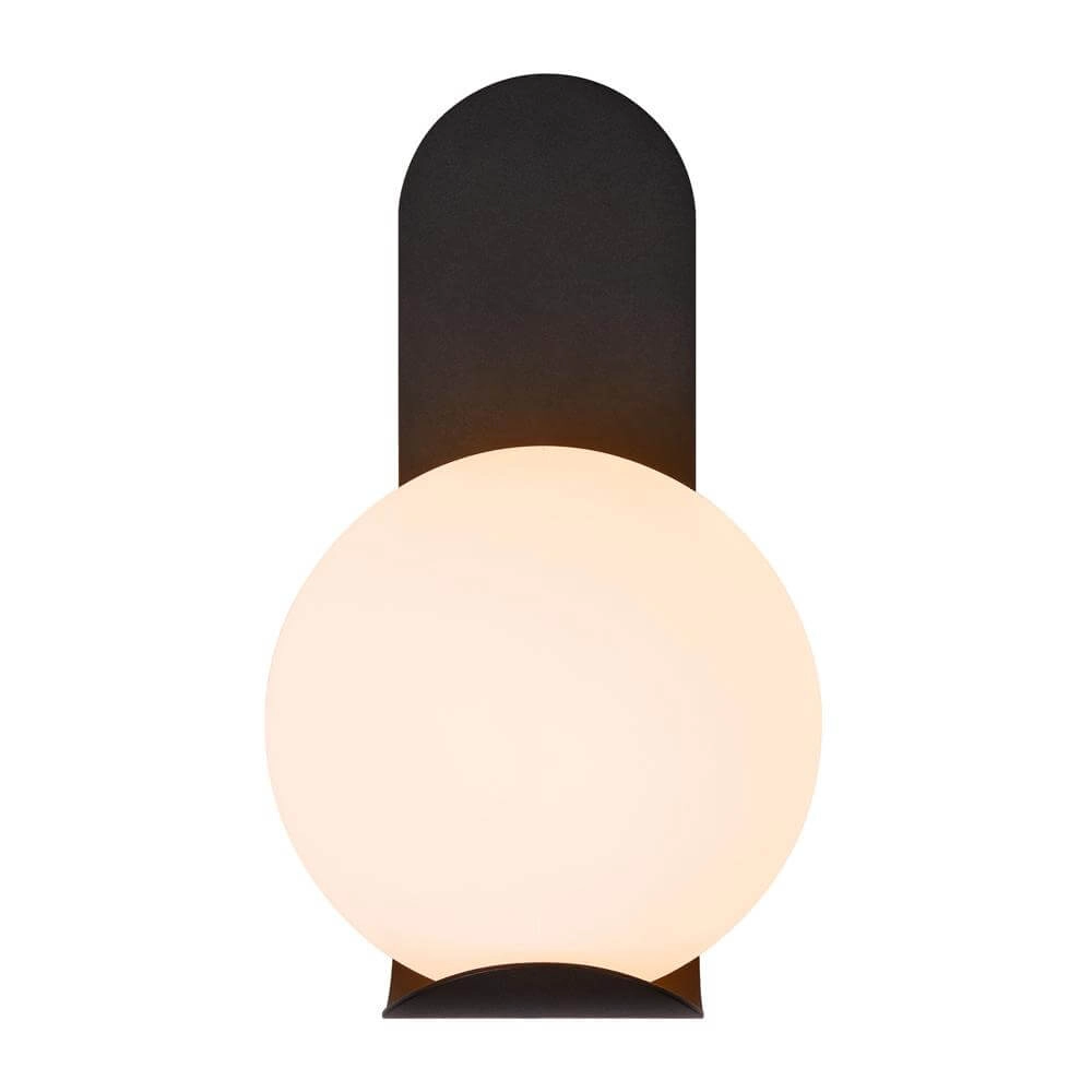 Design outdoor lamp Dalius black with white sphere Nordlux 5704924017667