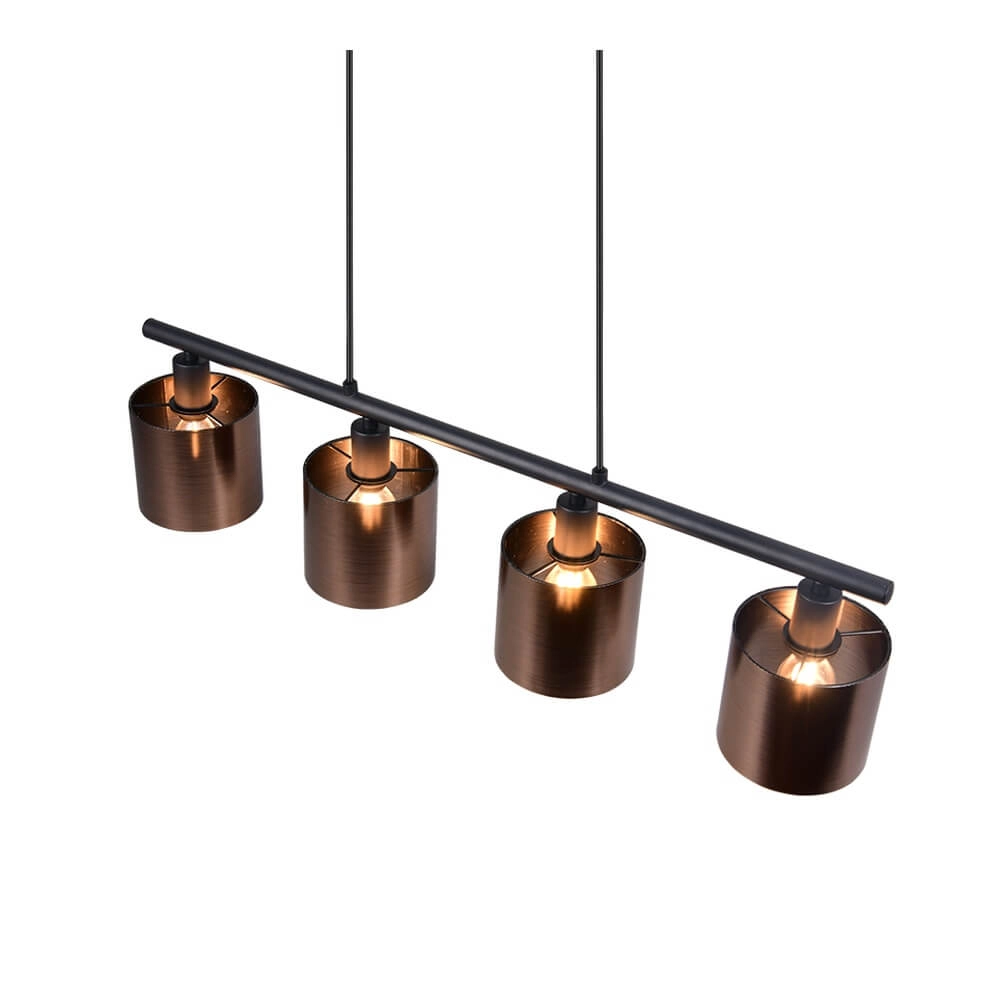 4-light pendant lamp Jason black with copper bronze Trio 4017807641172