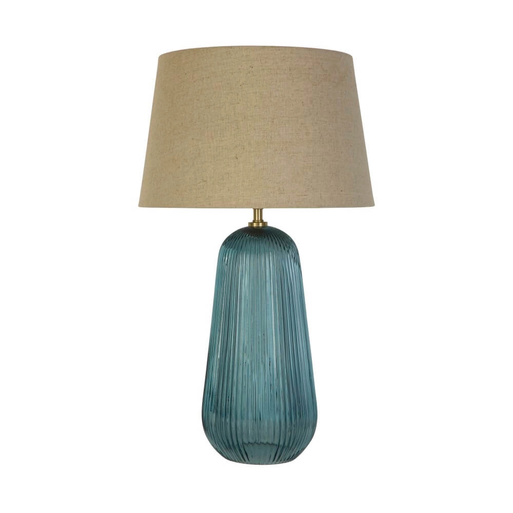 Table lamp Cameo blue glass Searchlight 5053423273754