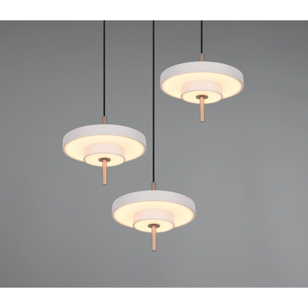 3-light pendant lamp Keaton Round white Trio 4017807655407