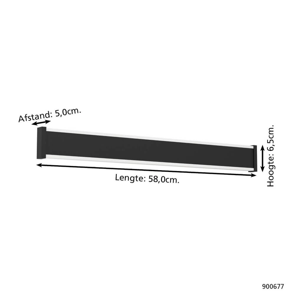 Design wall lamp Neviano 58cm black Eglo 9008606261949