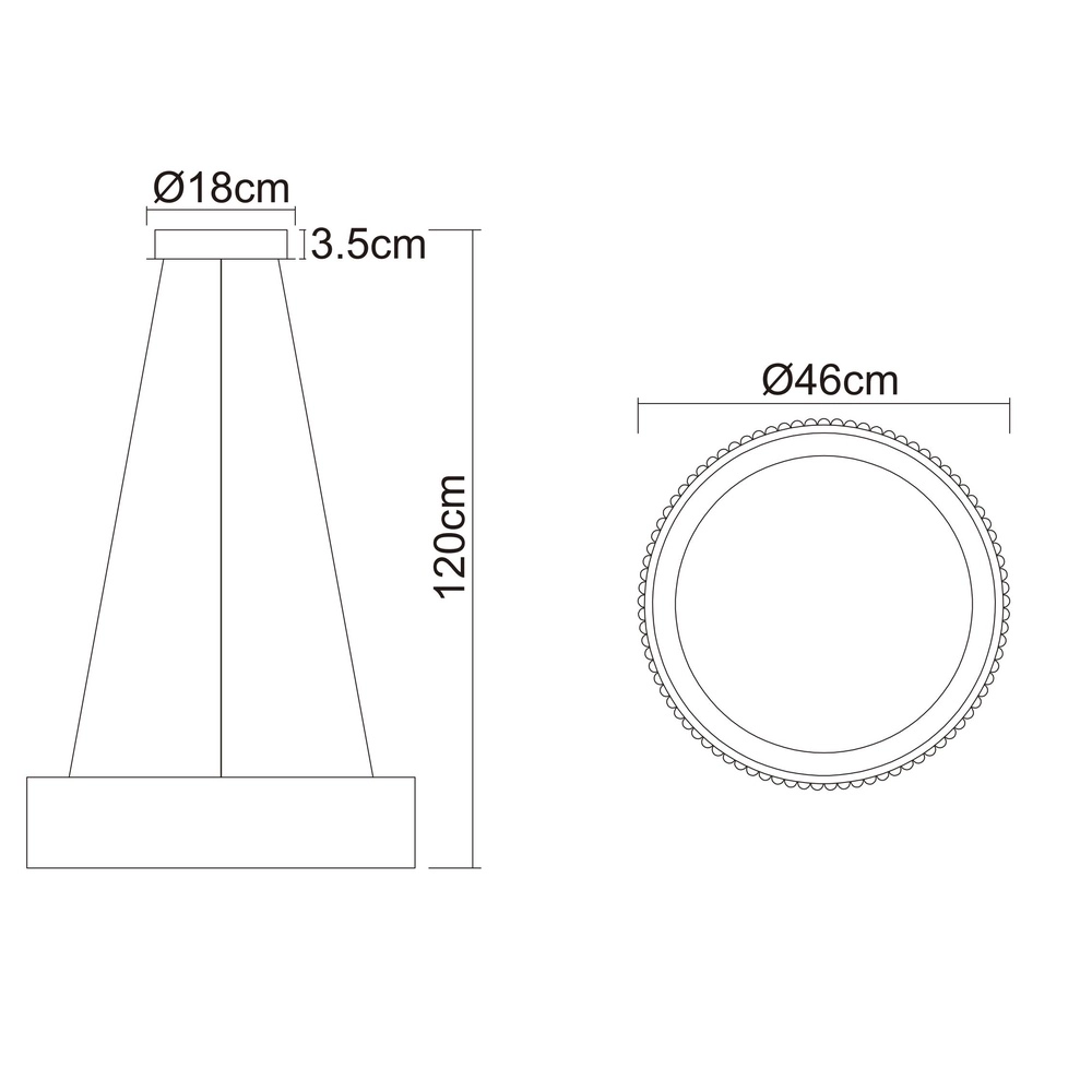 Design pendant lamp Kemp black Ø 46cm Globo 9007371569274