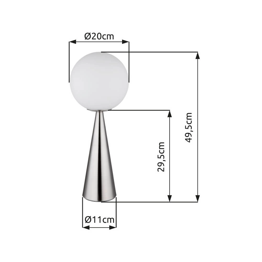 Table lamp Pinpal nickel with white convex glass Globo 9007371450343
