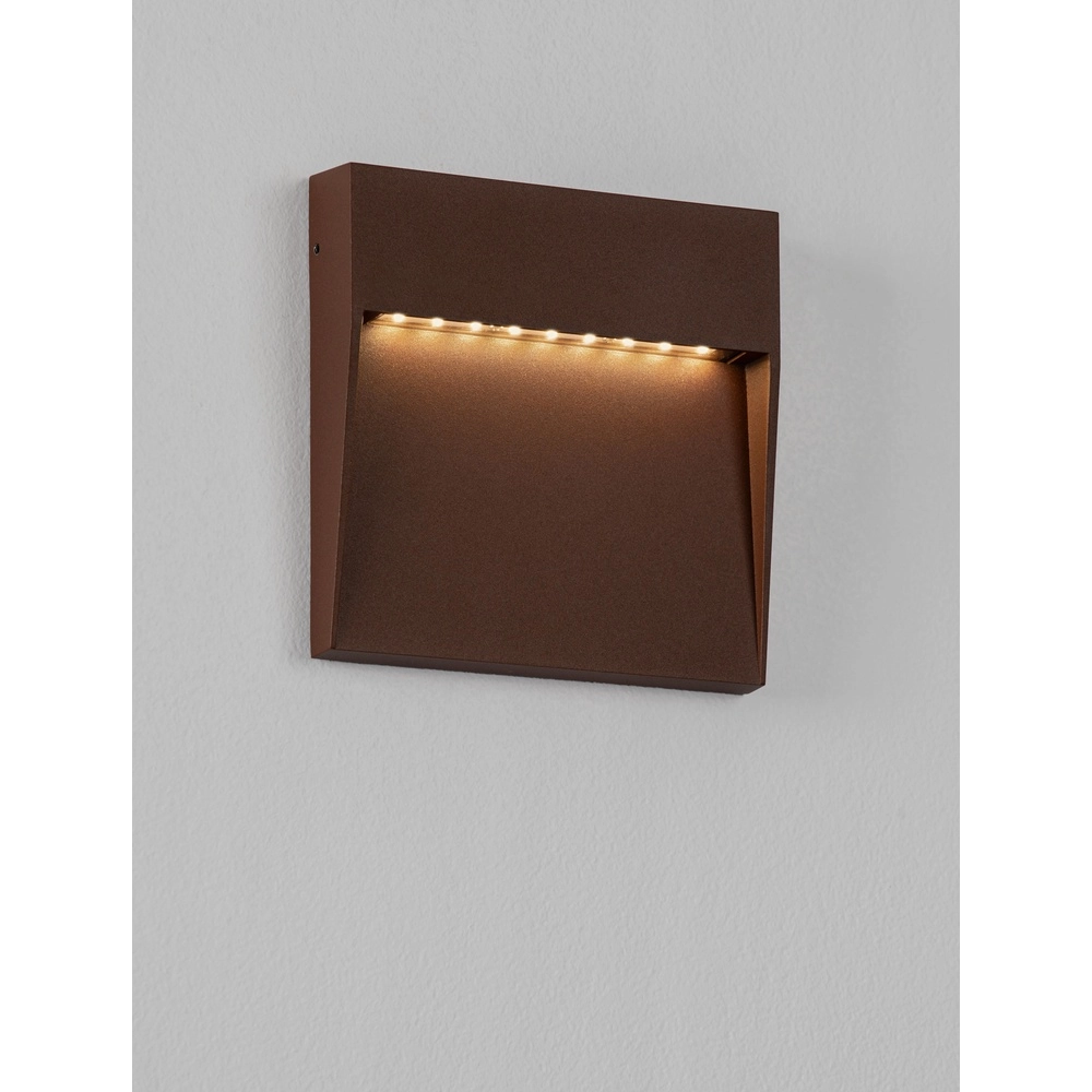 Square wall lamp Fem Rusty brown