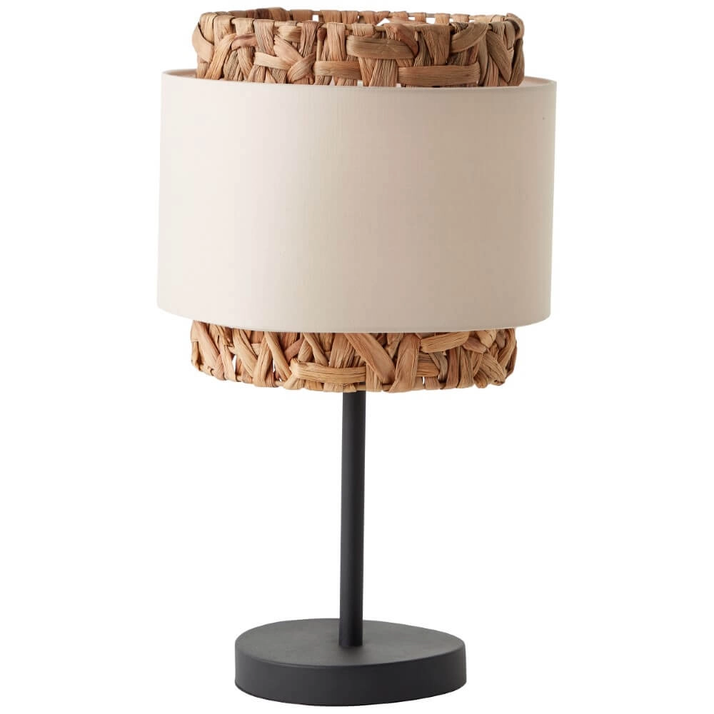 Table lamp Waterlilly Rattan with white fabric Brilliant 4004353411953