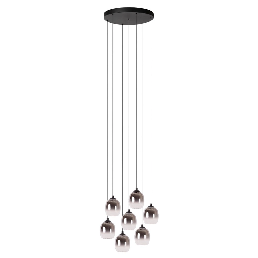 7-light pendant lamp Tamino Black