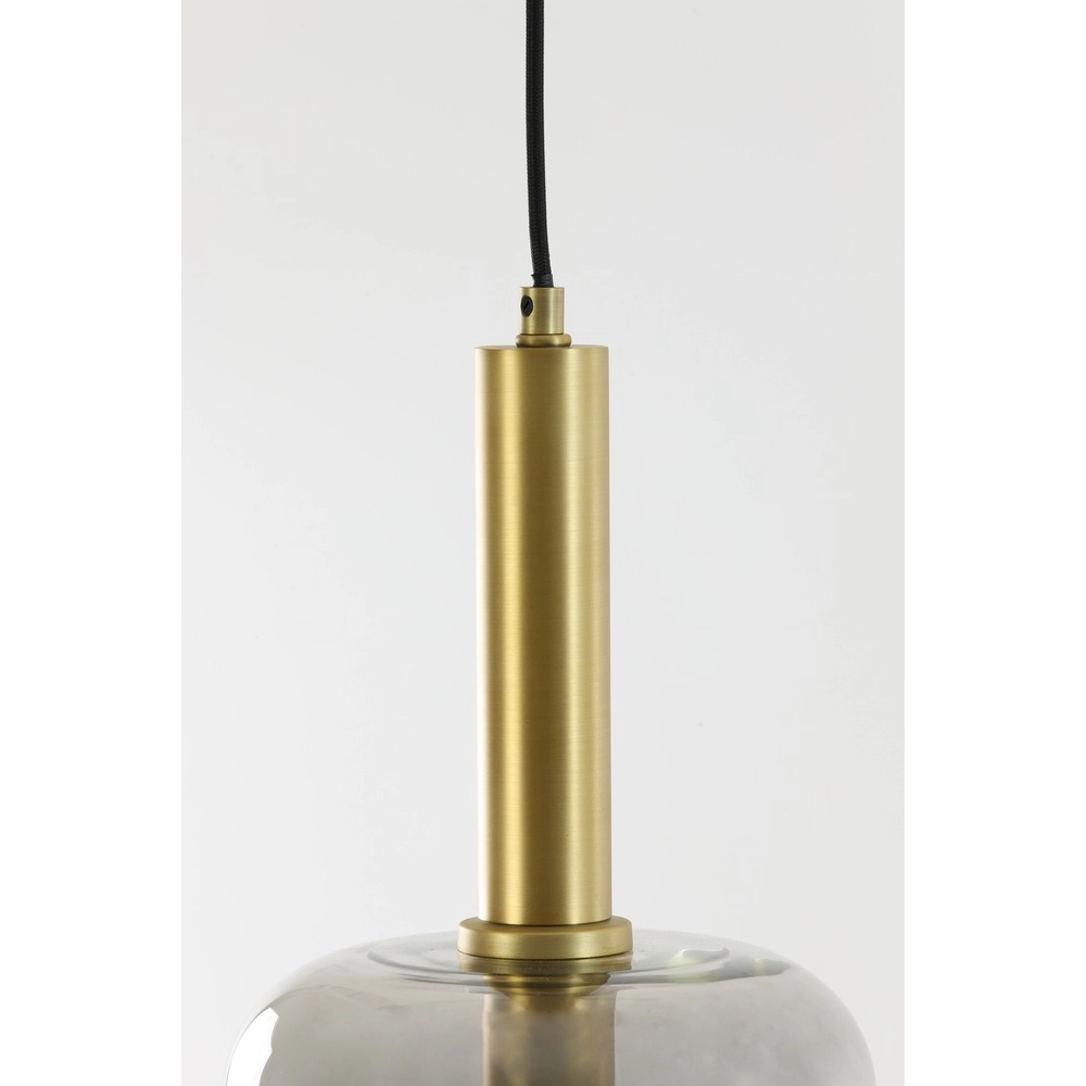 Glass pendant lamp Lekar 1x E27 - brass and smoke glass Light & Living 8717807601447