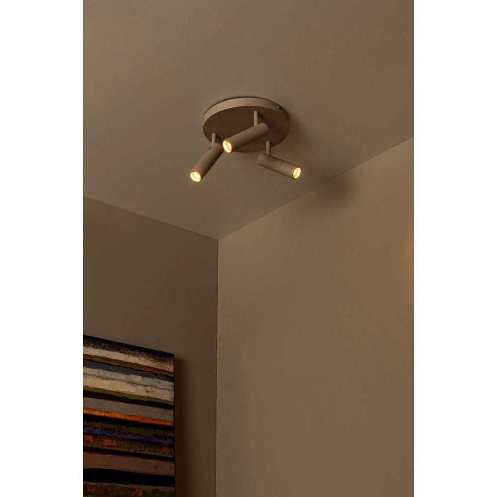 Sleek ceiling lamp Grado 3-light sand brown Lucide 5411212221742