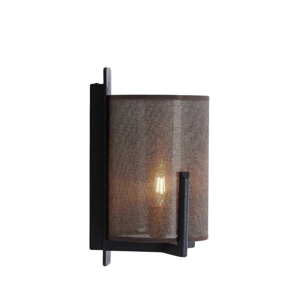 Danish design wall lamp Litto black with linen Light & Living 8717807792749