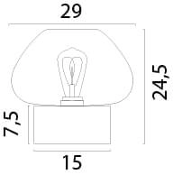 Table lamp Genua black with gold glass Ø 29cm Masterlight 8718121357188