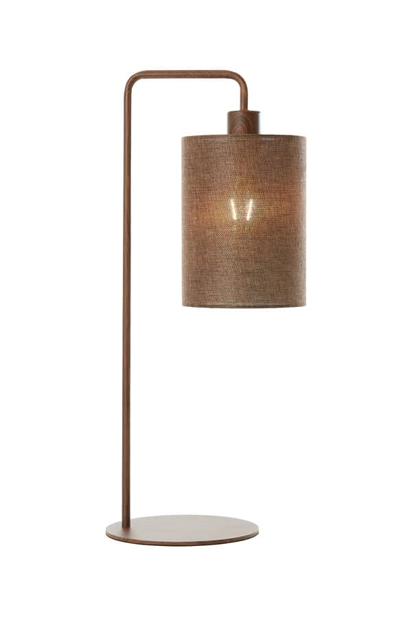 Japandi table lamp Donio dark wood print