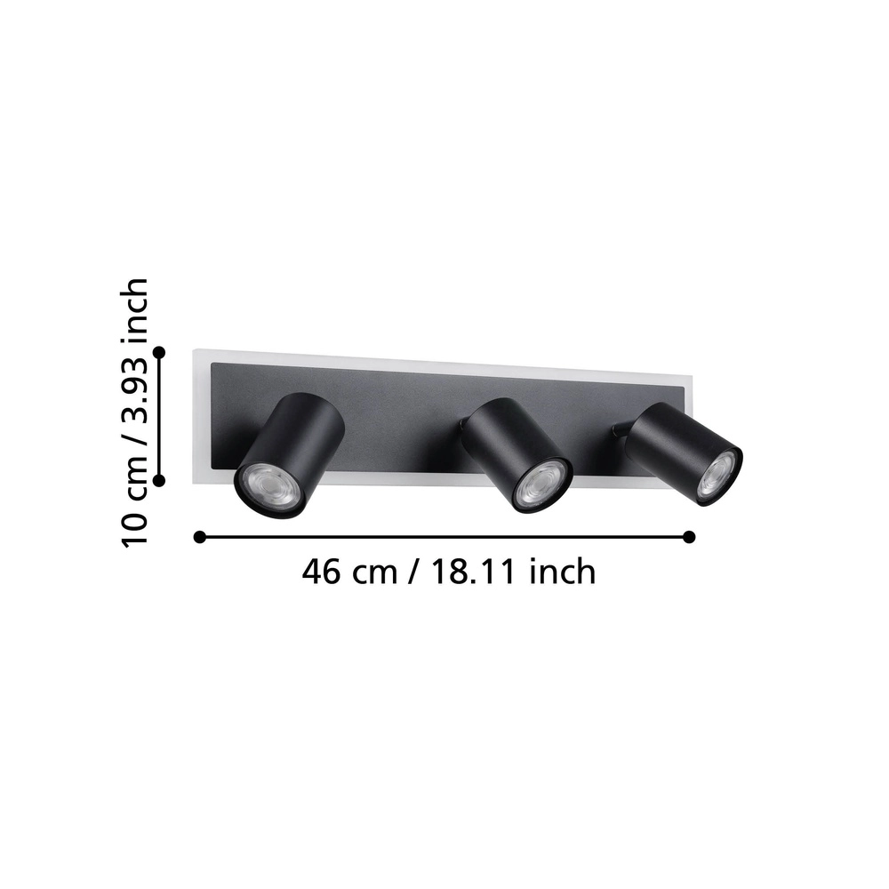 Led ceiling spot Rimbocchi 1 3L - black - orientable Eglo 9008606316564