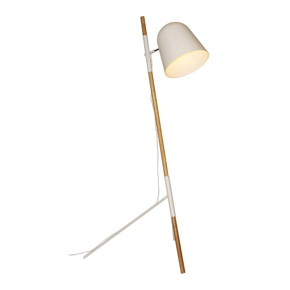 Sleek floor lamp Sensa Tripod white with wood