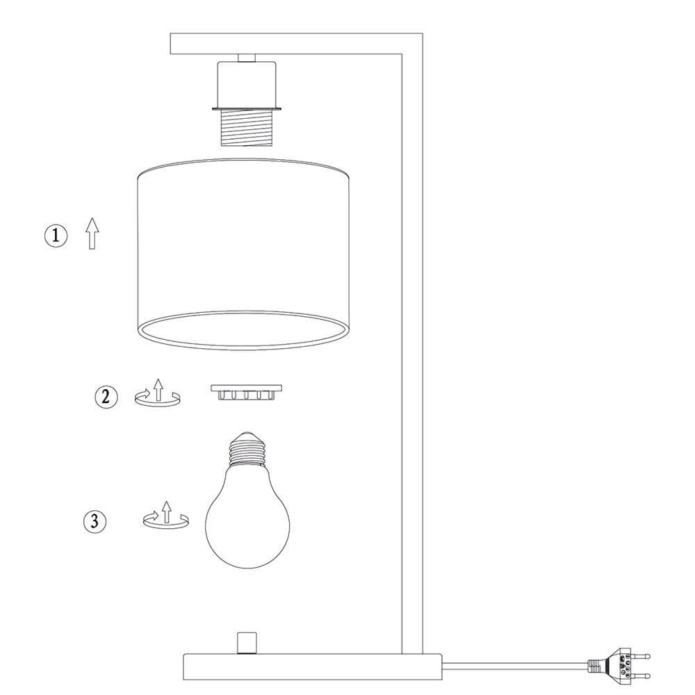 Table lamp Stang with dimmer and straw-colored shade Steinhauer 8712746172157