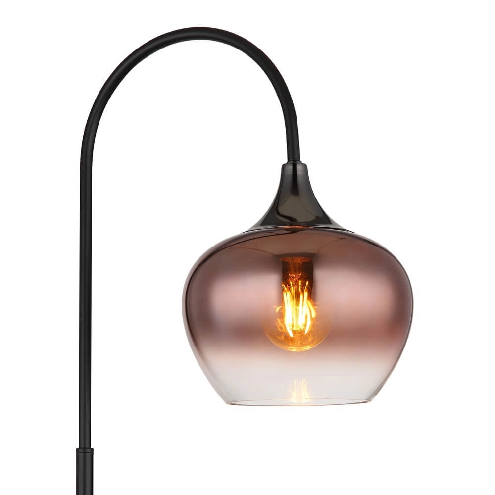 Black floor lamp Maxy with red glass single Globo 9007371459988