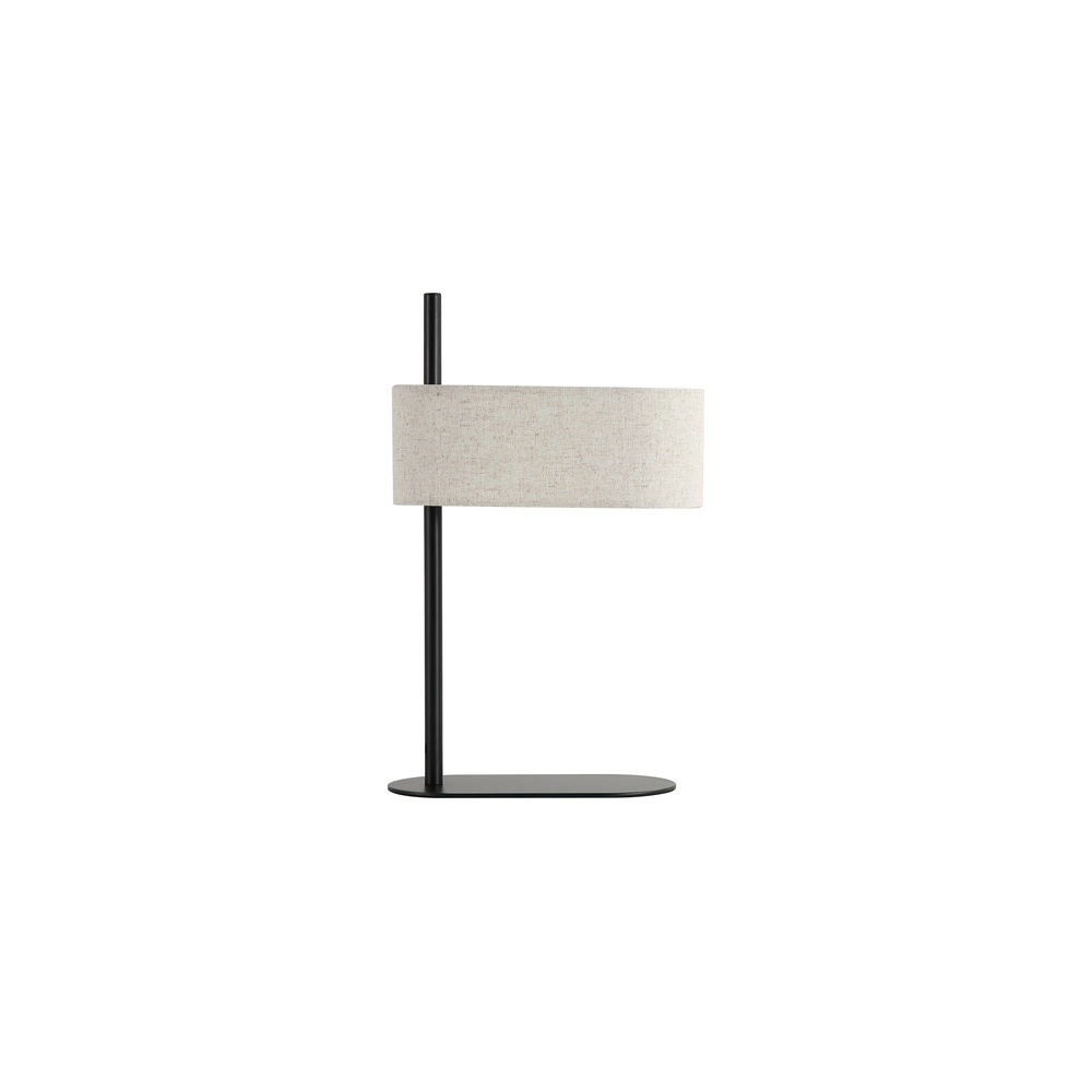 Table lamp Hessian black with linen shade