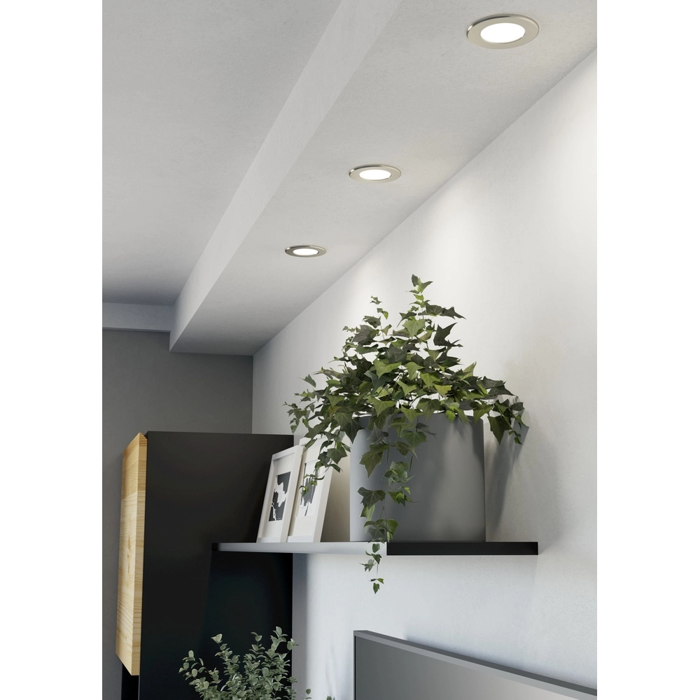 3x Recessed spotlight Fueva 6 round - stainless steel - Ø 8.8cm Eglo 9008606330829