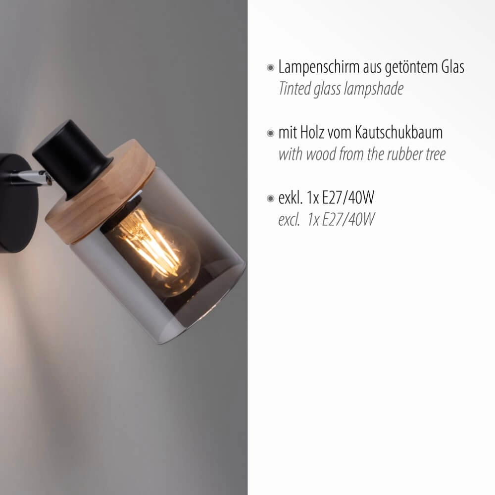 Wall lamp Pasqual black Just Light 4043689986100