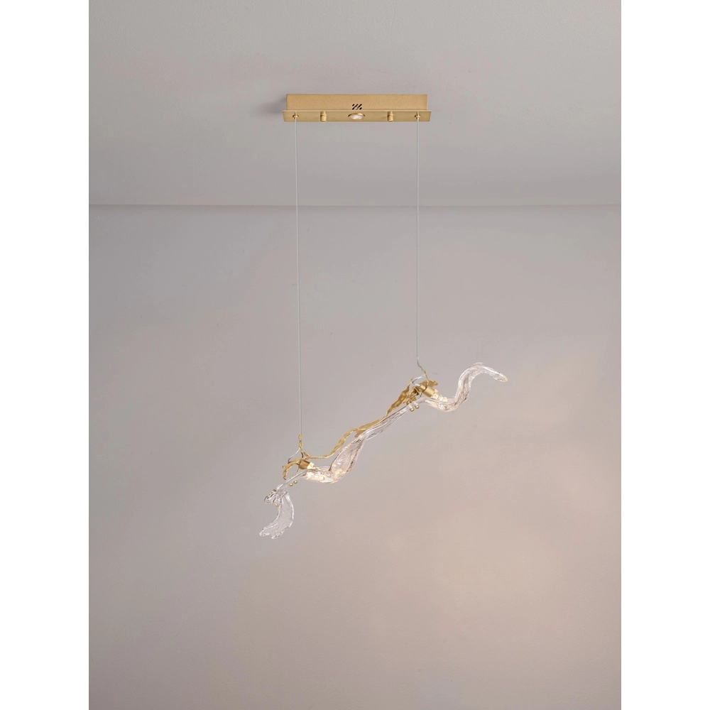 Golden pendant lamp Avesa with clear glass Lyora 5212063500419