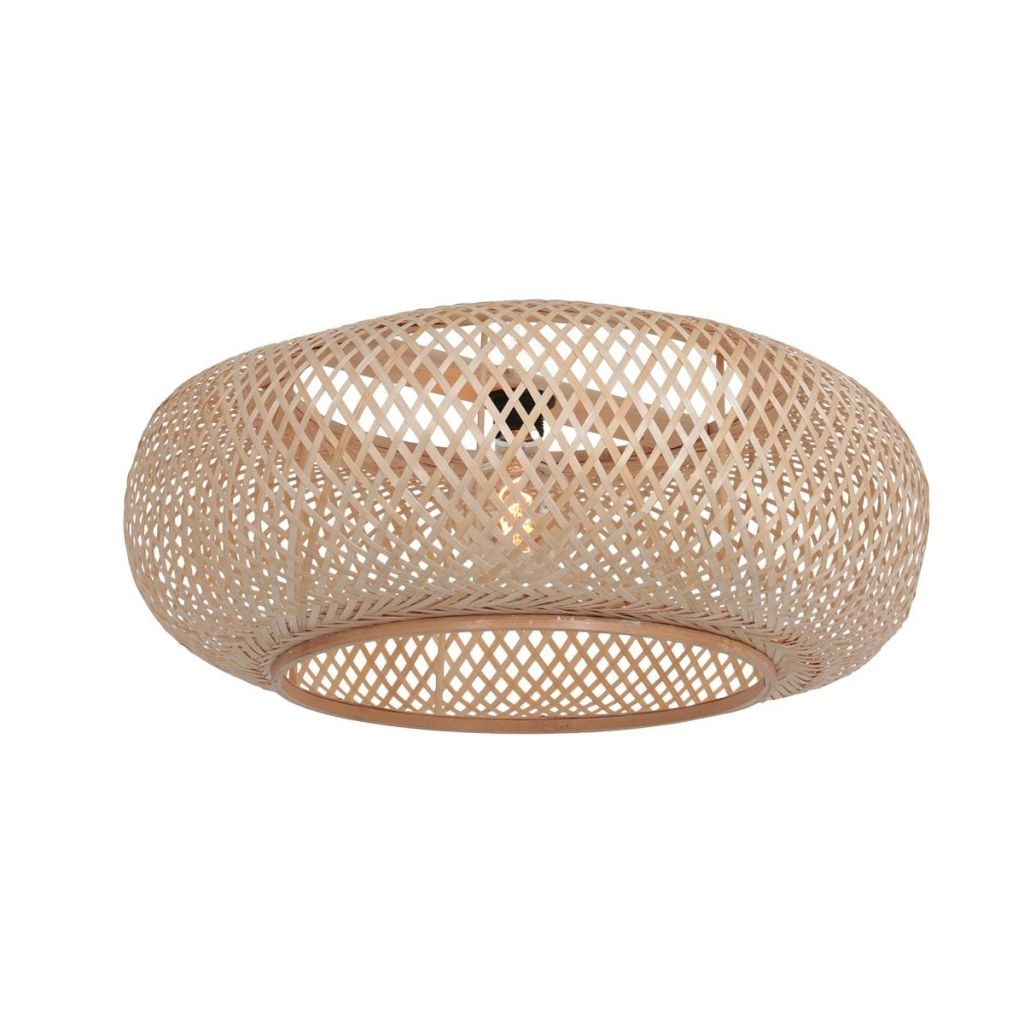 White arc lamp Maze Naturel with rattan hood Steinhauer 8712746185812