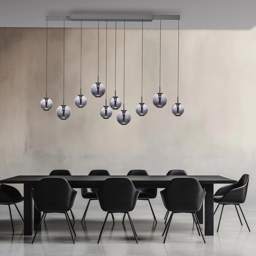 Pendant lamp Pure E-Infinty Mystic Grey with smoke glass Paul Neuhaus 4012248397862